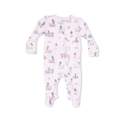 Fancy Hounds with Bows 2 Way Ruffle Back Zipper Footie