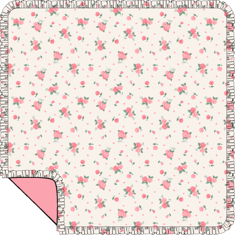 Pink Rosettes Ruffle Blanket