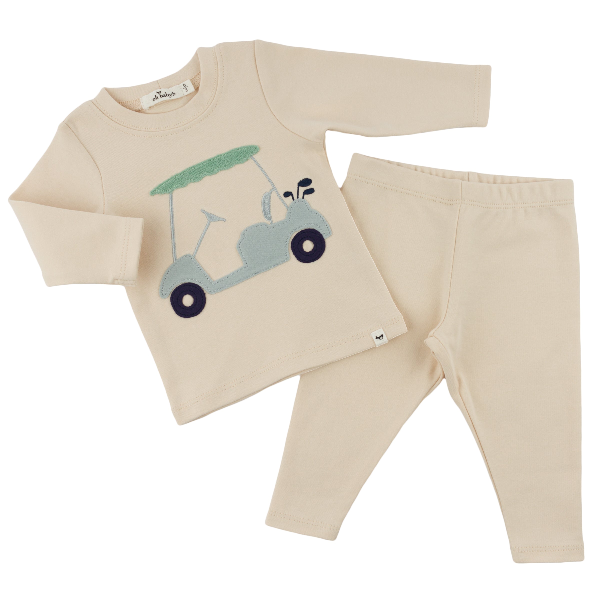 Two Piece Set - Golf Cart Applique - Natural