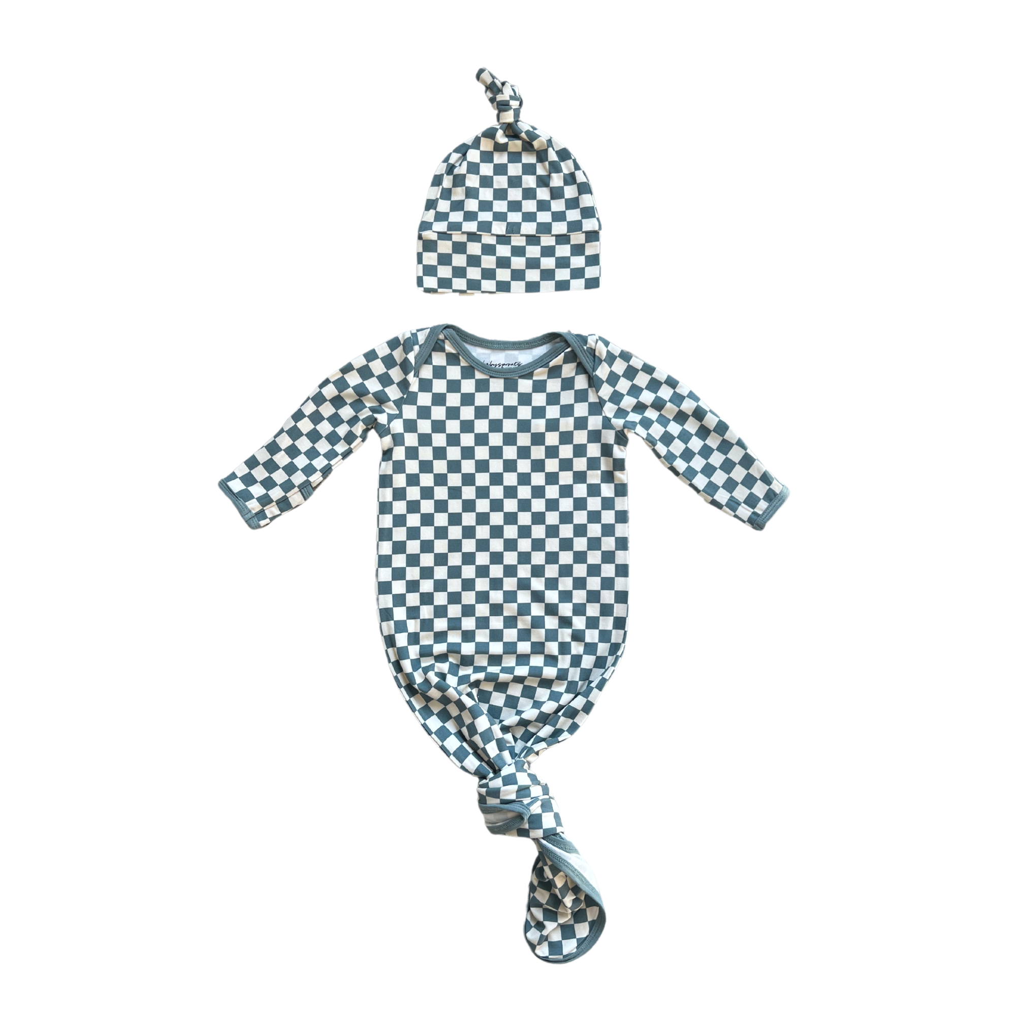 Checkered in Storm Knotted Sleeper Set