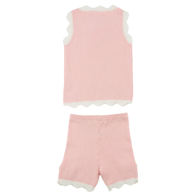 Crochet Daisies Chloe Tank & Short Set - Pink