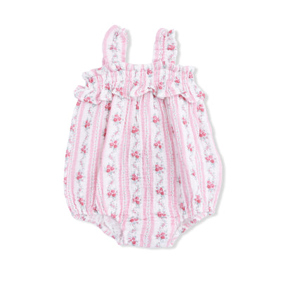 Winding Roses Stripe - Ruffly Strap Bubble