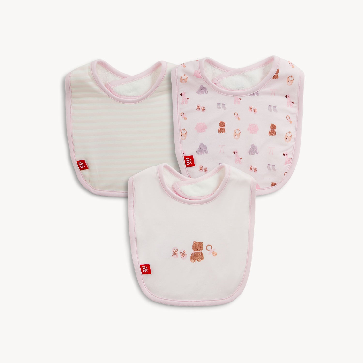 Magnetic Me Nursery Nostalgia Pink Modal Bib 3-pack