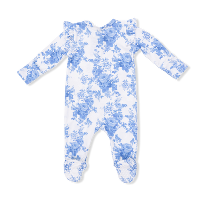 Dream Cottage Floral 2 Way Ruffle Back Zipper Footie