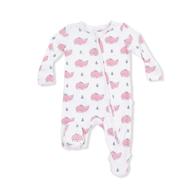 Bubly Whale 2 Way Ruffle Back Zipper Footie