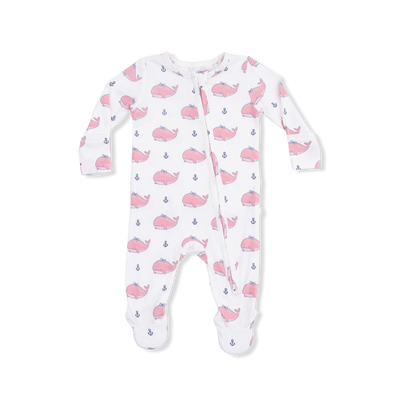 Bubly Whale 2 Way Ruffle Back Zipper Footie