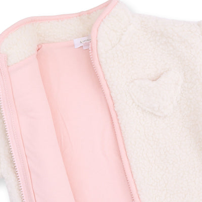 Angel Dear Sherpa Zip Jacket With Lining Pink