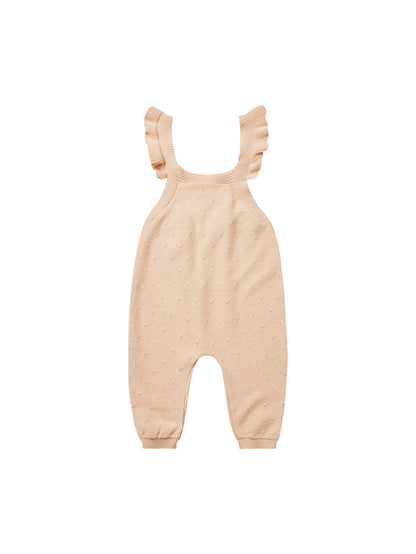 Pointelle Knit Overalls - Shell - Twinkle Twinkle Little One