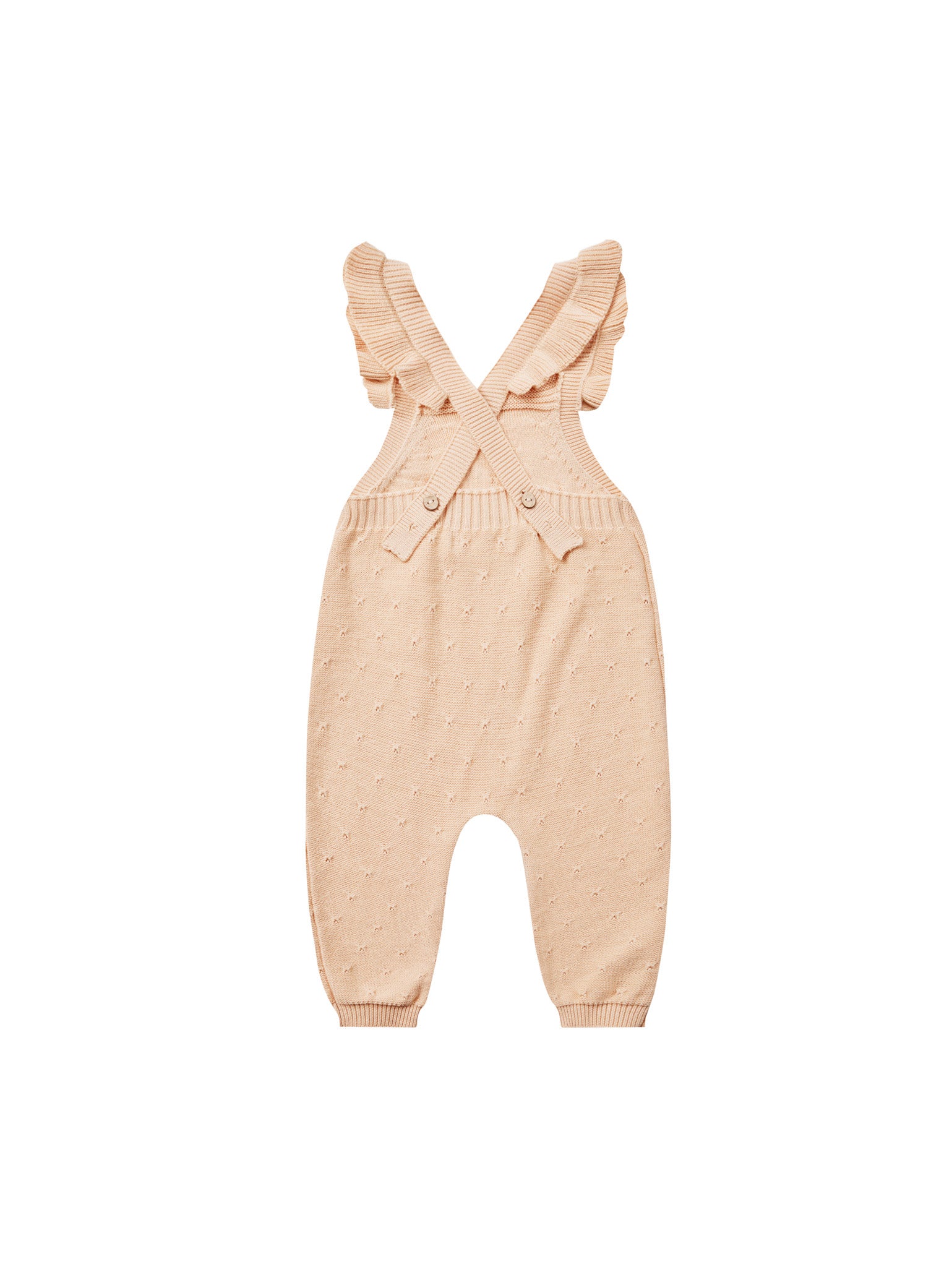 Pointelle Knit Overalls - Shell - 0