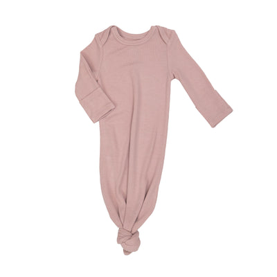 Ribbed Silver Pink Knotted Gown - Twinkle Twinkle Little One