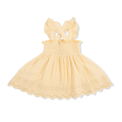 Smocked Top With Bloomer - Solid Muslin Italian Straw