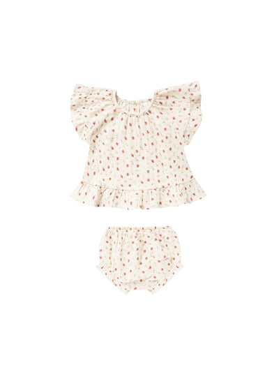 Butterfly Top + Bloomer Set - Strawberry Fields - Twinkle Twinkle Little One