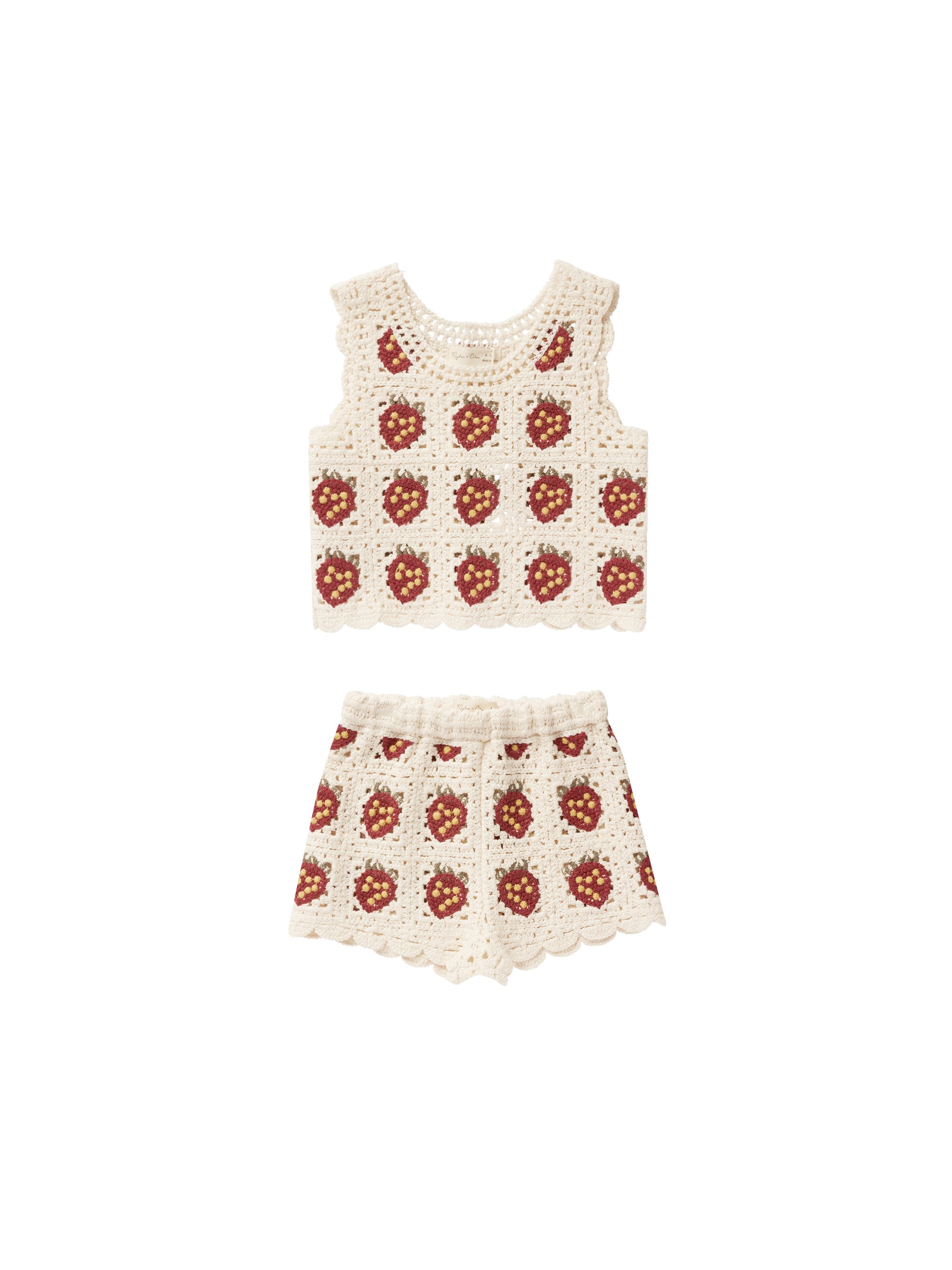 Crochet Tank Set - Strawberry - Twinkle Twinkle Little One