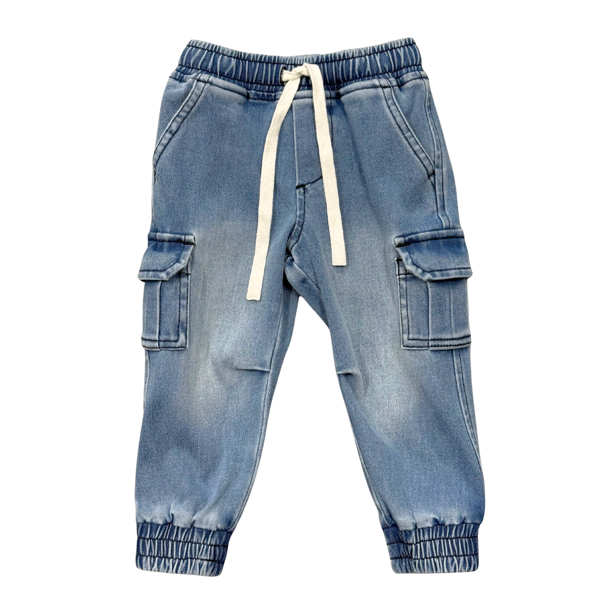 Mid Blue Wash Denim Jogger Pant
