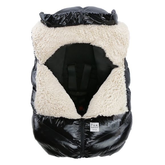 7 A.M. Enfant Car Seat Cocoon - Black Polar - Twinkle Twinkle Little One