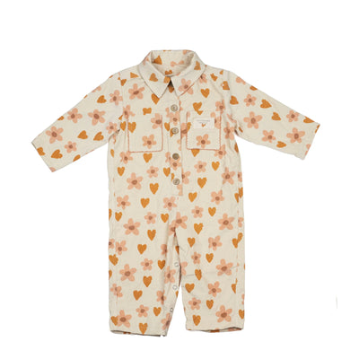 Rose Hearts Button Jumpsuit - Twinkle Twinkle Little One