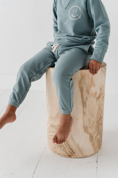Smile Raglan Sweatshirt & Jogger Set - Storm - Twinkle Twinkle Little One