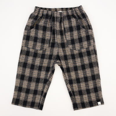 Mushroom Heather Sweater Knit Elbow Patch Henley & Pocket Trouser Coal Scottish Plaid Set - Twinkle Twinkle Little One