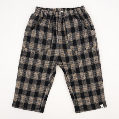 Mushroom Heather Sweater Knit Elbow Patch Henley & Pocket Trouser Coal Scottish Plaid Set - Twinkle Twinkle Little One