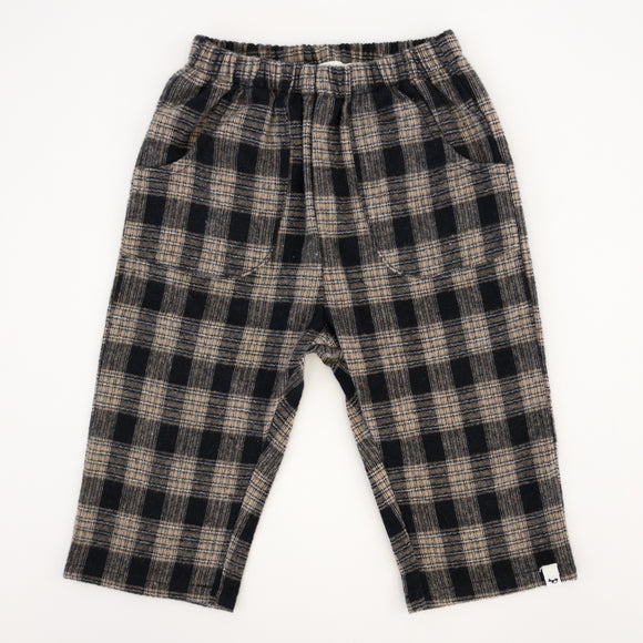 Mushroom Heather Sweater Knit Elbow Patch Henley & Pocket Trouser Coal Scottish Plaid Set - Twinkle Twinkle Little One