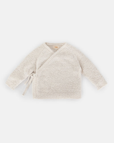 7 A.M. Enfant Fuzzy Wrap Top - Ecru - Twinkle Twinkle Little One