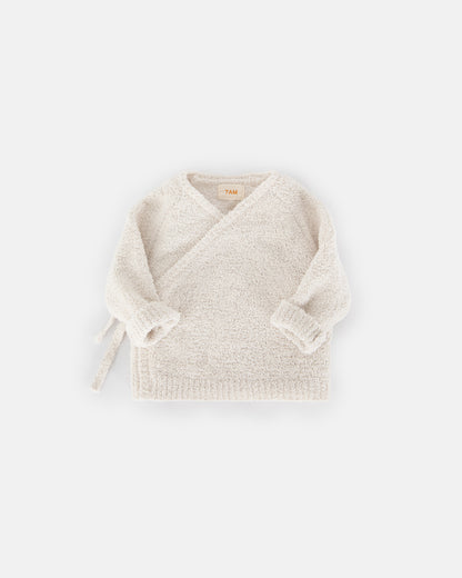 7 A.M. Enfant Fuzzy Wrap Top - Ecru - Twinkle Twinkle Little One