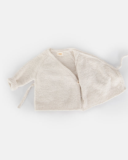 7 A.M. Enfant Fuzzy Wrap Top - Ecru - Twinkle Twinkle Little One