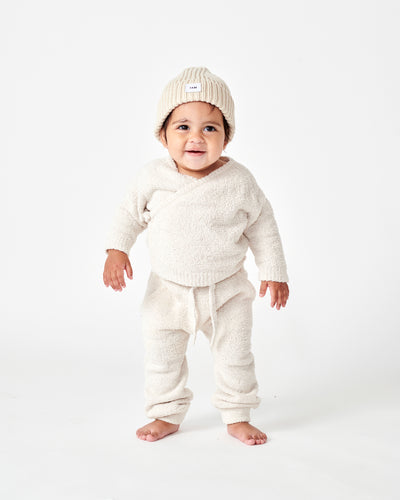 7 A.M. Enfant Fuzzy Wrap Top - Ecru - Twinkle Twinkle Little One