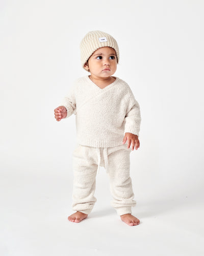 7 A.M. Enfant Fuzzy Wrap Top - Ecru - Twinkle Twinkle Little One