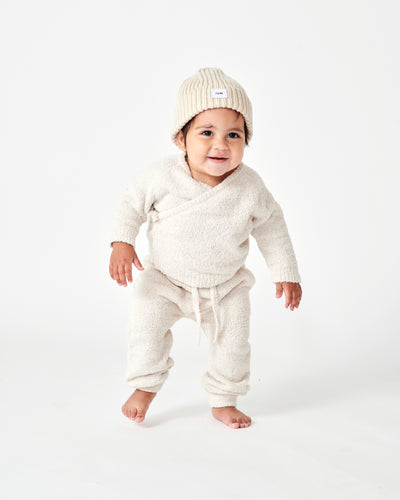 7 A.M. Enfant Fuzzy Wrap Top - Ecru - Twinkle Twinkle Little One