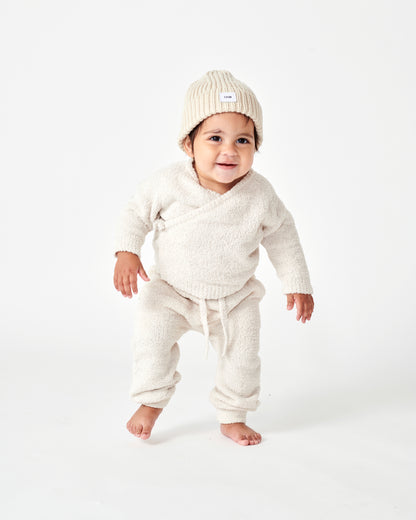 7 A.M. Enfant Fuzzy Wrap Top - Ecru - Twinkle Twinkle Little One