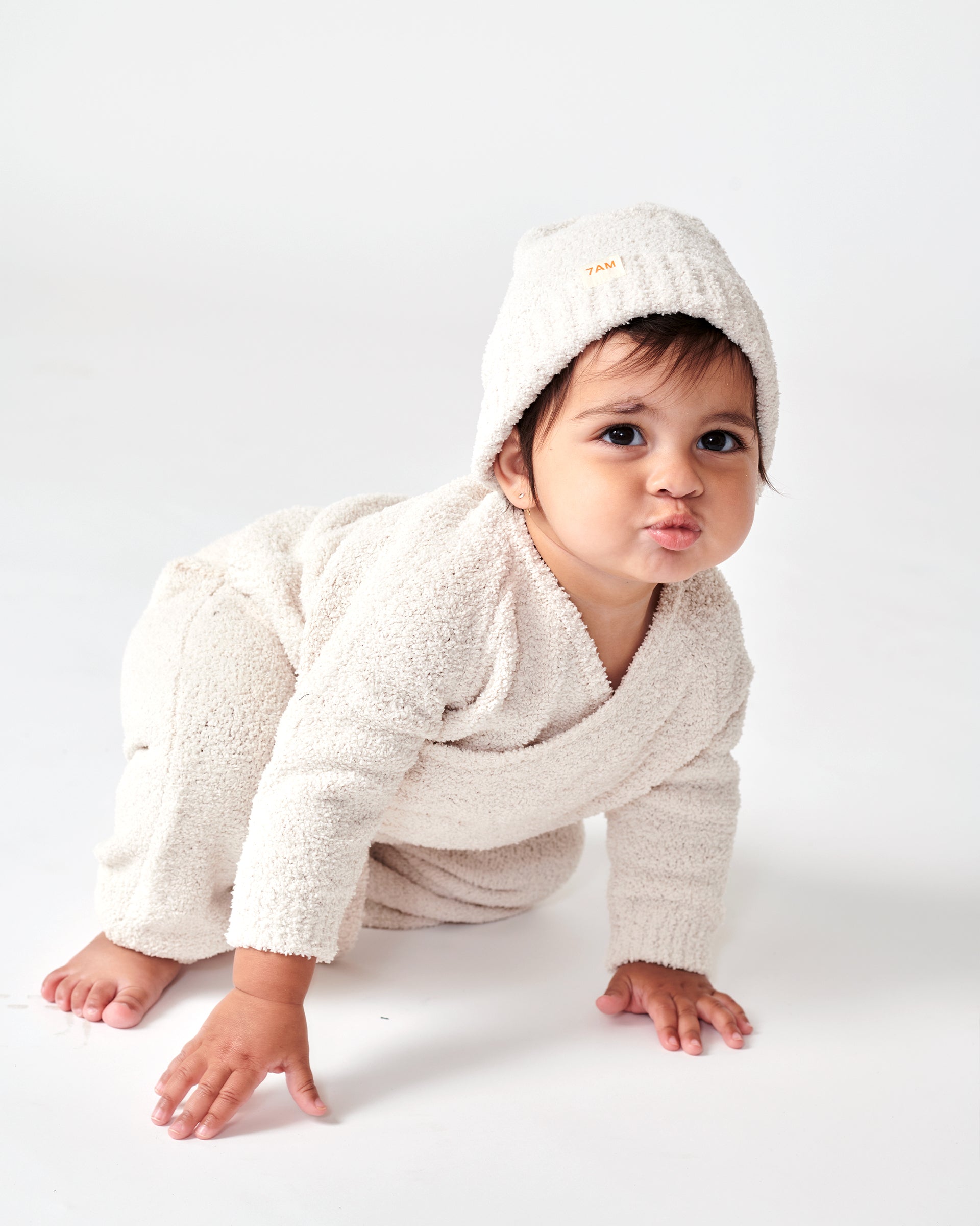 7 A.M. Enfant Fuzzy Wrap Top - Ecru - Twinkle Twinkle Little One