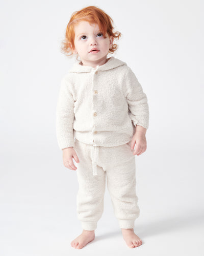 7 A.M. Enfant Fuzzy Hooded Cardigan - Ecru - Twinkle Twinkle Little One