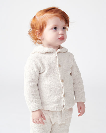 7 A.M. Enfant Fuzzy Hooded Cardigan - Ecru - Twinkle Twinkle Little One