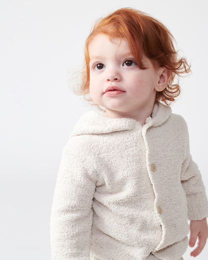 7 A.M. Enfant Fuzzy Hooded Cardigan - Ecru - Twinkle Twinkle Little One