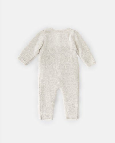7 A.M. Enfant Fuzzy Long Sleve Romper - Ecru - Twinkle Twinkle Little One