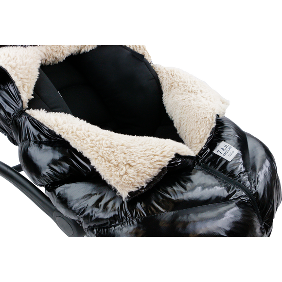 7 A.M. Enfant Car Seat Cocoon - Black Polar - Twinkle Twinkle Little One