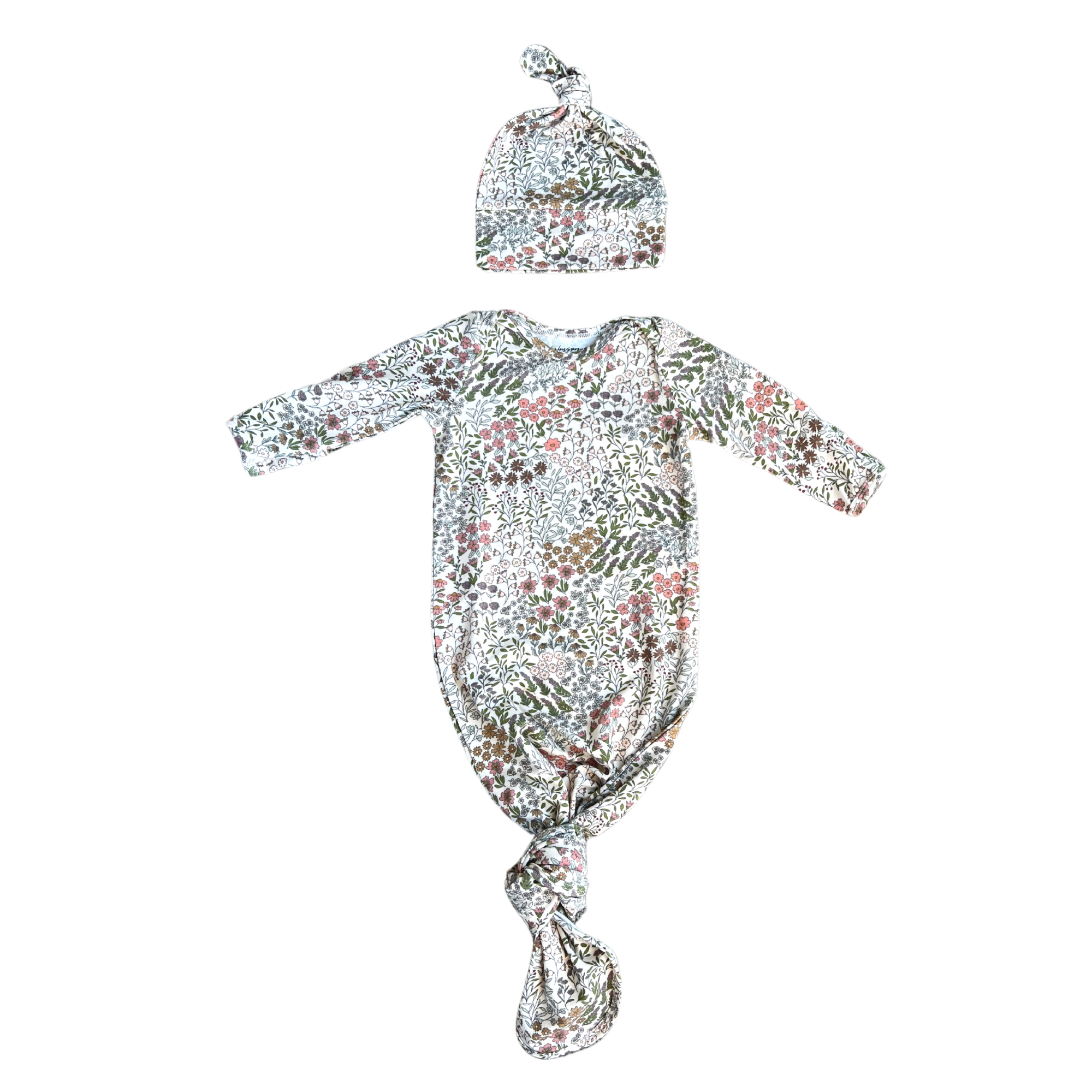 Winter Floral Knotted Sleeper Set