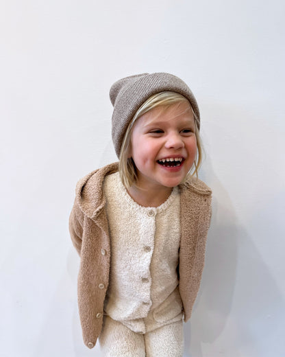 7 A.M. Enfant Fuzzy Long Sleve Romper - Ecru - Twinkle Twinkle Little One