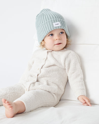 7 A.M. Enfant Fuzzy Long Sleve Romper - Ecru - Twinkle Twinkle Little One
