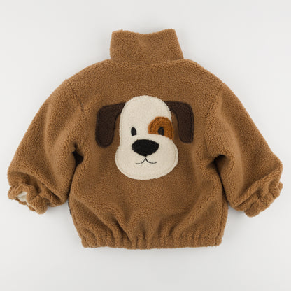 Puppy Faces Sherpa Faux Fur Tahoe Jacket - Milk Chocolate - Twinkle Twinkle Little One