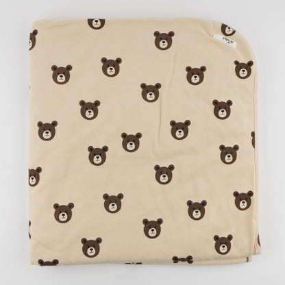 Bear Faces Snowdrift Blanket - Shortbread - Twinkle Twinkle Little One