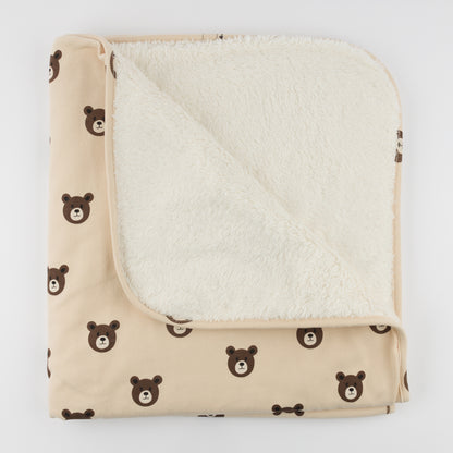 Bear Faces Snowdrift Blanket - Shortbread - Twinkle Twinkle Little One