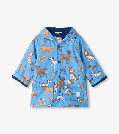 Blue Little Pups Snap Rain Coat