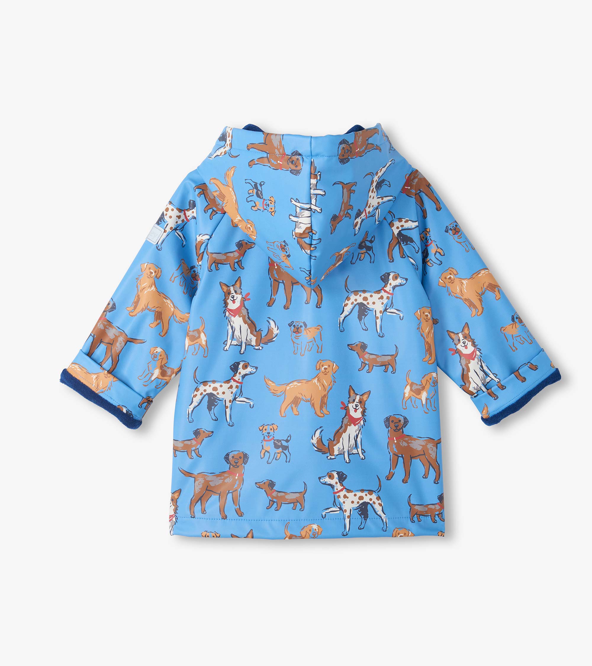 Blue Little Pups Snap Rain Coat