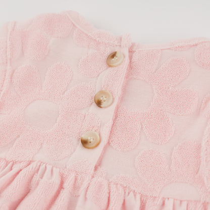 Sculpted Terry Lily Tank Dress - Daisies - Pale Pink - Twinkle Twinkle Little One
