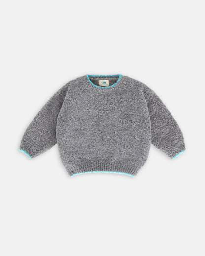 7 A.M. Enfant Fuzzy Boxy Sweater - Gris - Twinkle Twinkle Little One