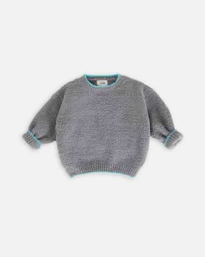 7 A.M. Enfant Fuzzy Boxy Sweater - Gris - Twinkle Twinkle Little One