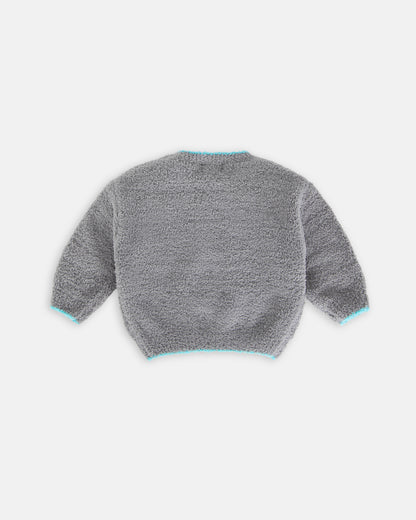 7 A.M. Enfant Fuzzy Boxy Sweater - Gris - Twinkle Twinkle Little One