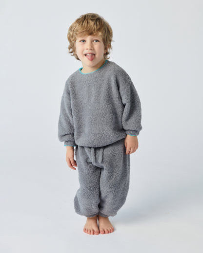 7 A.M. Enfant Fuzzy Boxy Sweater - Gris - Twinkle Twinkle Little One